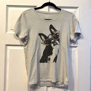 J. Crew Mercantile Collector tee Boston Terrier or French Bulldog size M
